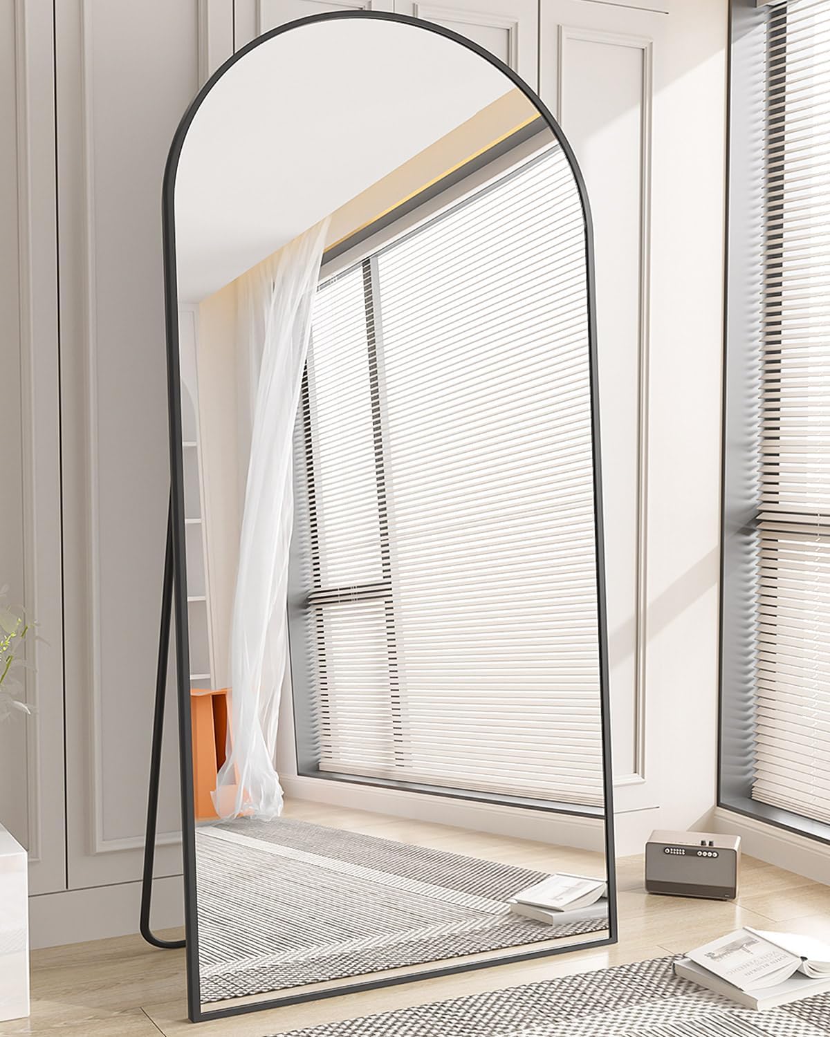 Koonmi 78x35 Arched Full Length Mirror, Floor Mirror with Stand