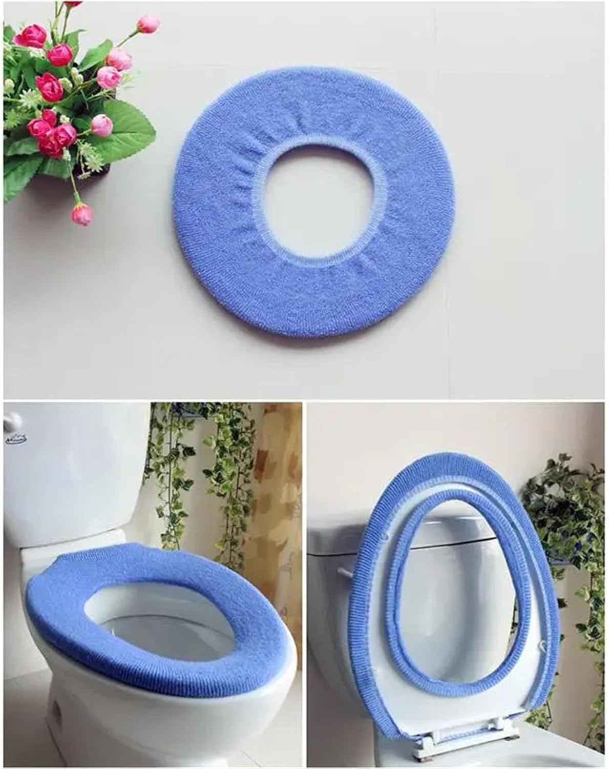 Warm Soft Washable Toilet Seat Cover Mat Set Bathroom Warmer Cloth Comfortable Toilet Mat