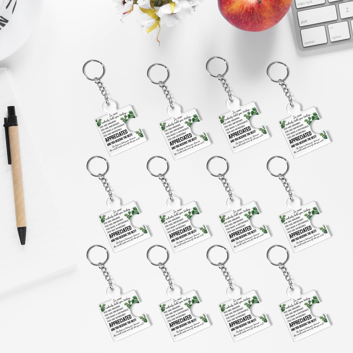 Team Appreciation Gifts for Employee Coworker Staff Bulk, Teamwork Thank You Gift Set Puzzle Piece Acrylic Keychains - Image 6