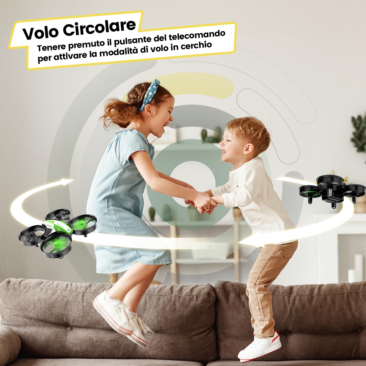 Holy Stone HS210 Mini Drone per Bambini, Aereo Quadcoptero Giocattolo RC per Interni per Ragazzi e Ragazze con Hover Automatico, Flip 3D, 3 batterie, Modalità Senza Testa, Ottimo Regalo,Verde