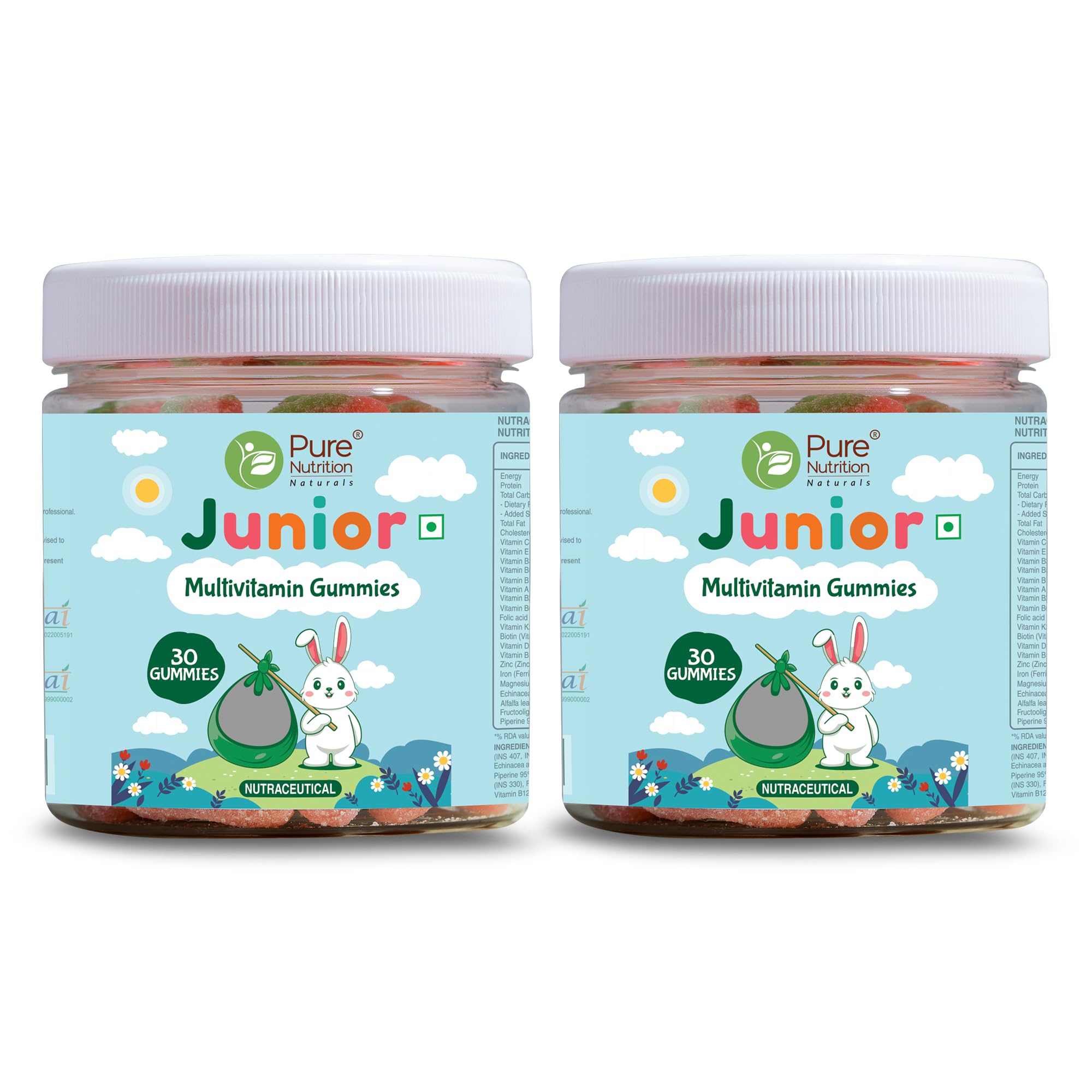 Pure Nutrition Naturals Multivitamin Kids Gummies With Ashwagandha,Vitamin B&Lysine|Supports Childs Immunity,Bone Health,Memory&Overall Growth&Development|Strawberry,30 Veg Gummies(Pack 2) (B09CL8QBPQ) Amazon Price History, Amazon Price Tracker