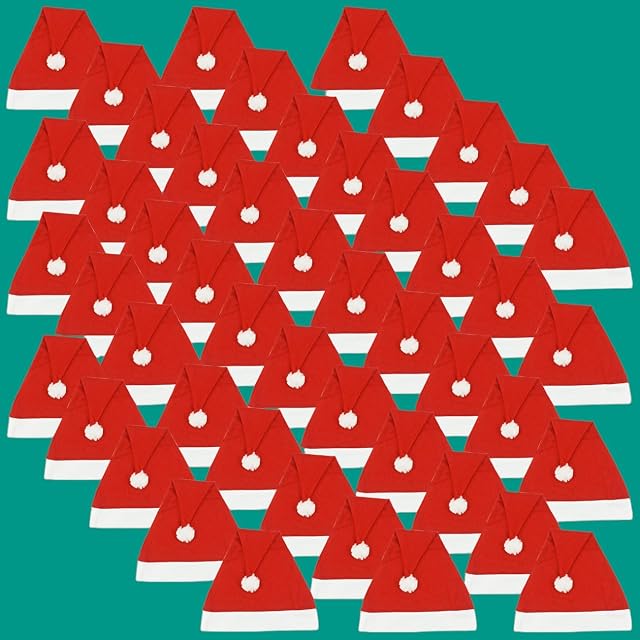 Foto 8 de 8 de Ciffre 48 piezas en un conjunto Gorro de Navidad Gorro de Papá Noel gorro de invierno gorros Papá Noel rojo