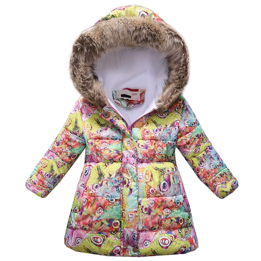 Doudoune Hiver Fille - Veste Parka Matelassée Épaisse - Capuche Amovible - Taille 3-4 à 10-11 Ans - 10
