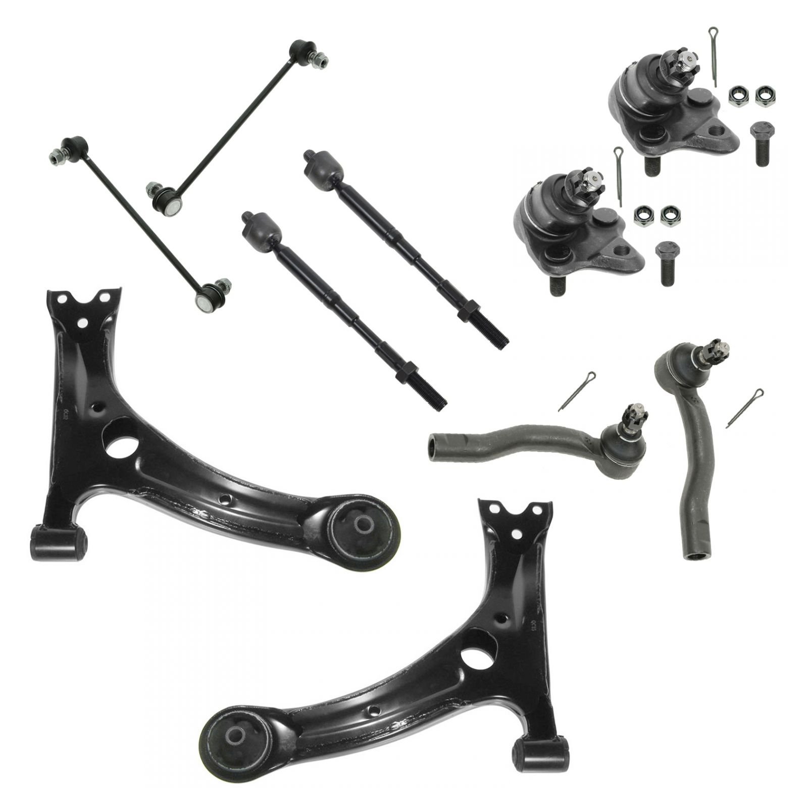 10-Piece Front Suspension Kit For Dodge Avenger & Chrysler Sebring (2007-2014) – Control Arms, Ball Joints, Tie Rods, Sway Bar Links