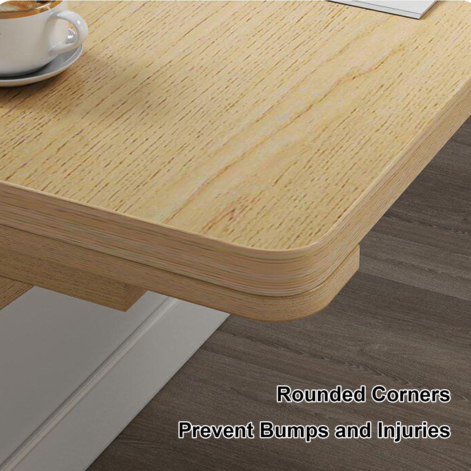 Klapptisch Wand aus Massivholz, Wandklapptisch für Kleine Räume, Wandtisch Esszimmer für Arbeitszimmer, Küche, Wohnmobil, Tragkraft: 50kg(60 * 45cm/24 * 18in)