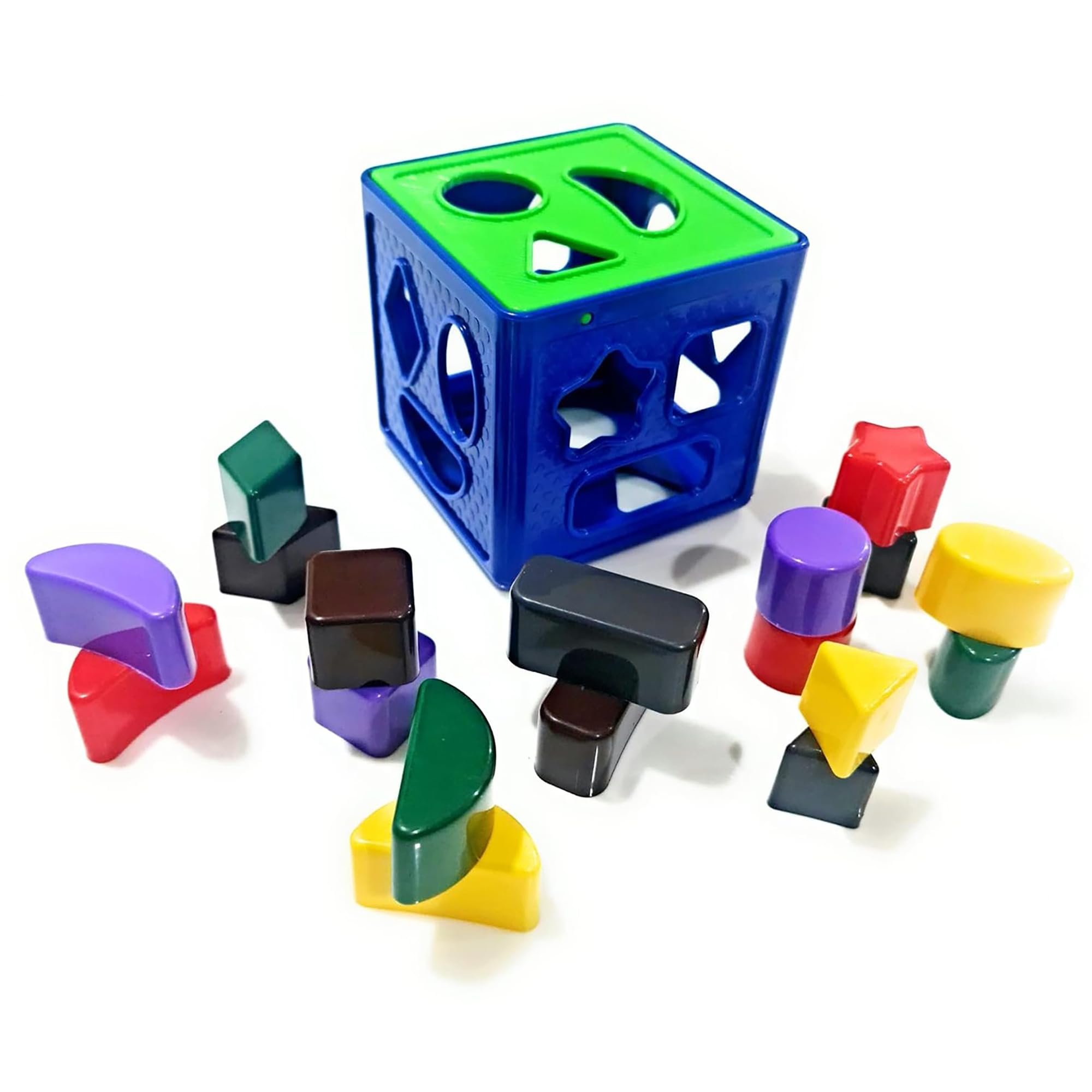 RAINBOW RIDERS Shape Sorting Cube with 18 Shape and Different Color Kids Activity Toys Learning and Educational Toys for Boys Girls Age 2 Years Toy with Plastic Multicolour Bis Approved 19 Pcs