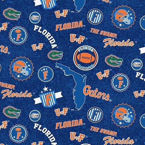 University of Florida Gators Fabric – Officially Licensed University of Florida Cotton Quilting Fabric by Sykel Enterprises, Precut Yardage for Sewing & Crafts Home