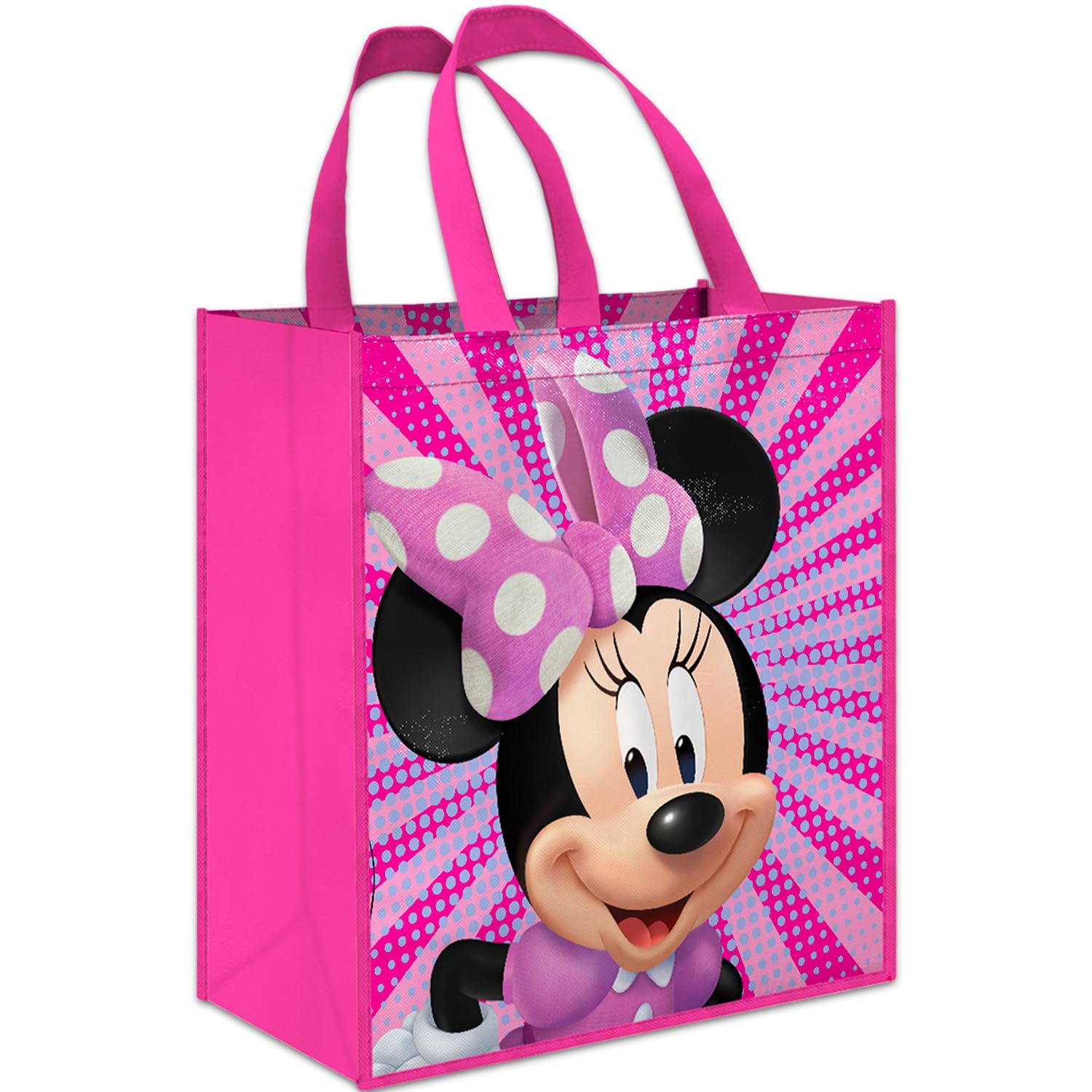 Disney Minnie Mouse Tote Bag Accessories Set with 15" Grocery Bag Featuring Minnie Mouse | Double-Sided Minnie Reusable Bags Medium