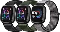 Vista 1 de Nylon Loop Compatible with Fitbit Sense 2/Fitbit Sense/Fitbit Versa 4/Fitbit Versa 3 Bands, Women Men Soft Nylon Adjustable Breathable Strap Solo
