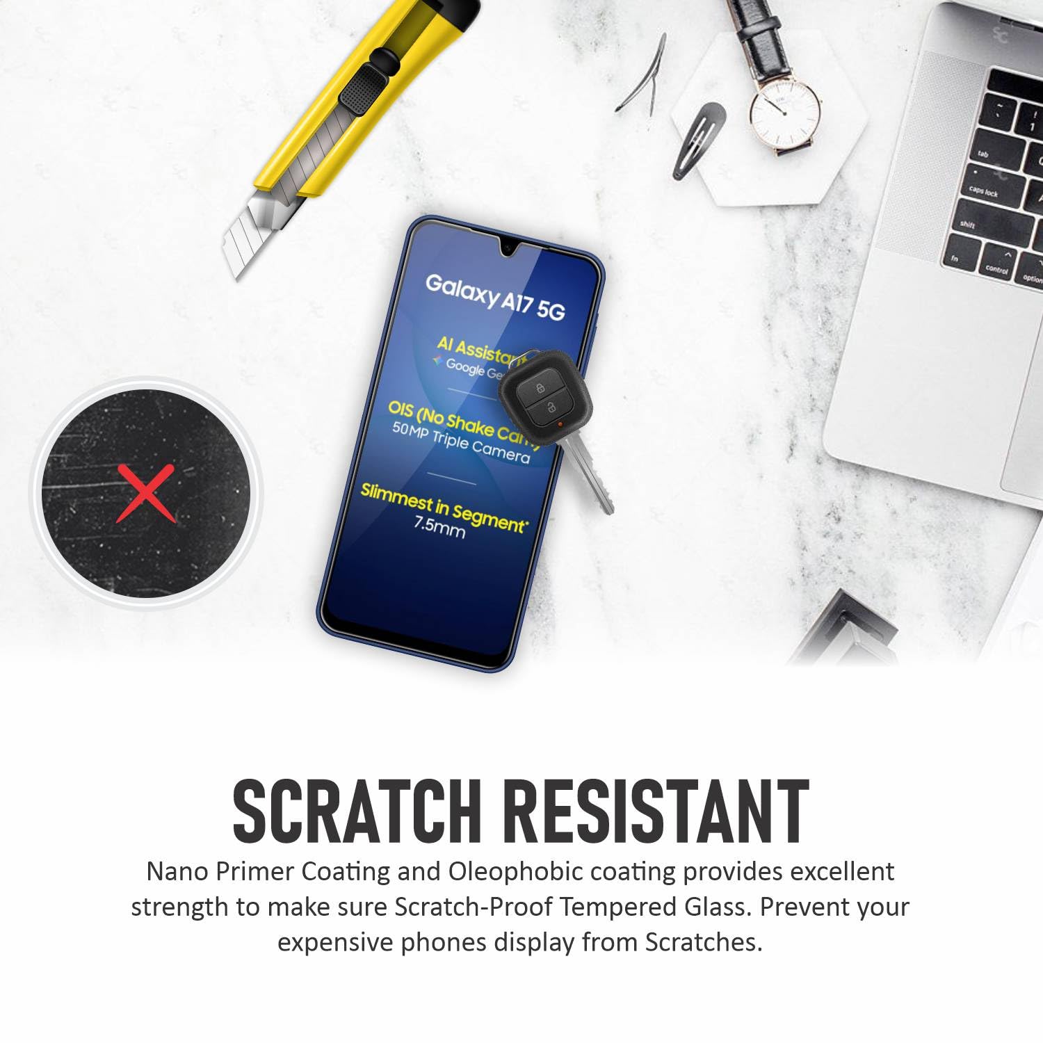 SupCares Tempered Glass for Samsung Galaxy A17, Galaxy M17, M36, F36, Galaxy F17 and Samsung Galaxy F70 Pro (6.7 Inch) With Installation Kit | 9H Edge to Edge Screen Protector | Black — Amazon image 4