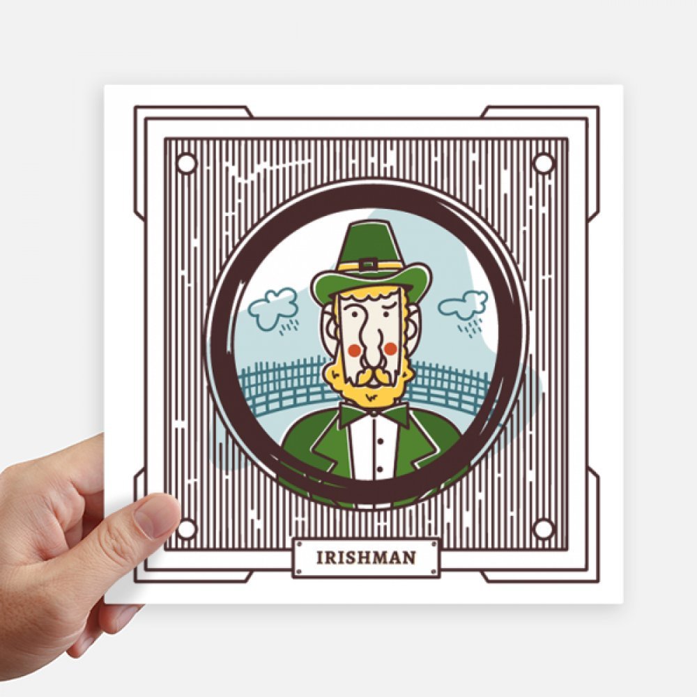 Stickers muraux carrés vert irlandais 20cm lot de 4 décorations valise