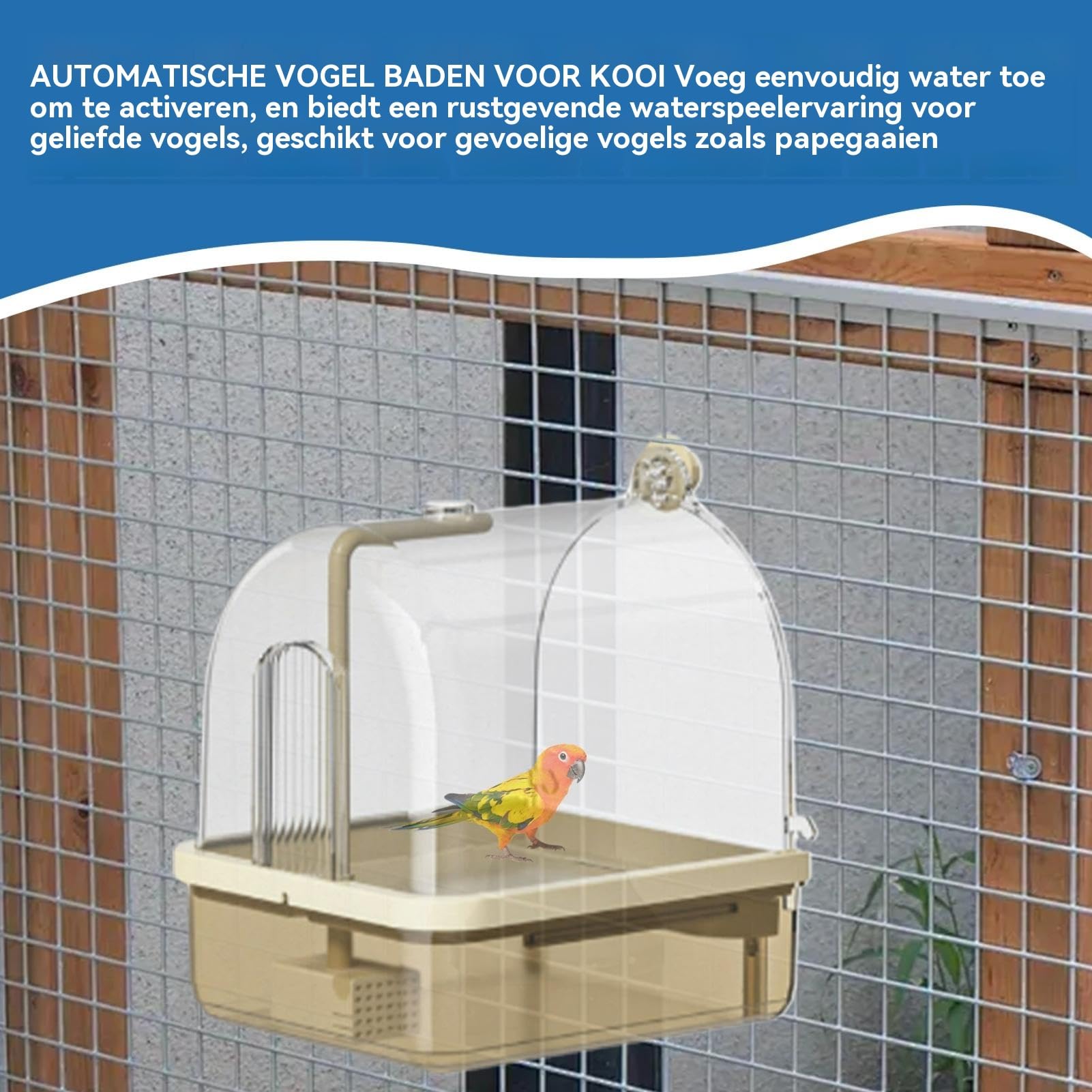 Vasca Da Bagno Per Uccelli Da Gabbia Posatoio, Giochi con Supporto e Vasca | Bagno Interno Per Uccelli Domestici, Utilizzabile Per Interno, Esterno, Allevamento, Viaggio E Esposizioni