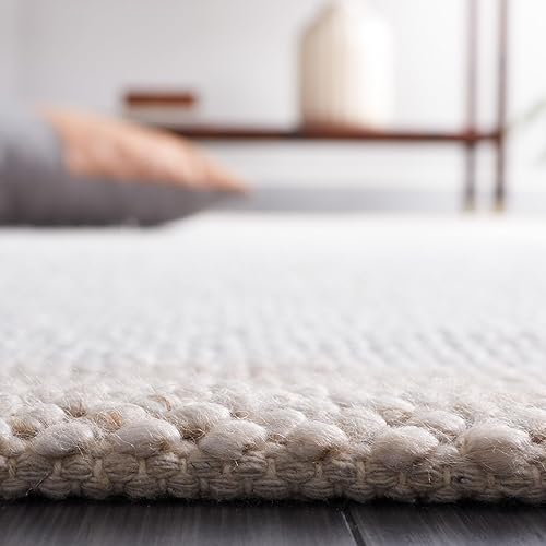 Miniatura 5 de SAFAVIEH Natura Collection - Alfombra de área de 5 x 8 pies, marfil y beige, tejido plano hecho a mano, lana de rayas modernas, ideal para zonas de
