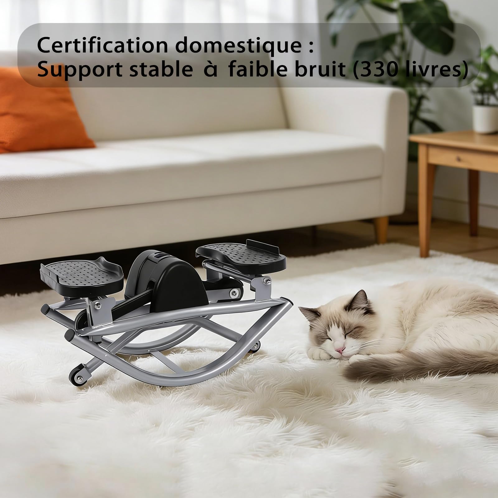 Stepper Laterale Portatile con Fasce di Resistenza | Macchina Fitness Compatta per Casa, Ufficio e Soggiorno | Allenamento Addominali, Gambe e Glutei | Mini Stepper Silenzioso e Salvaspazio
