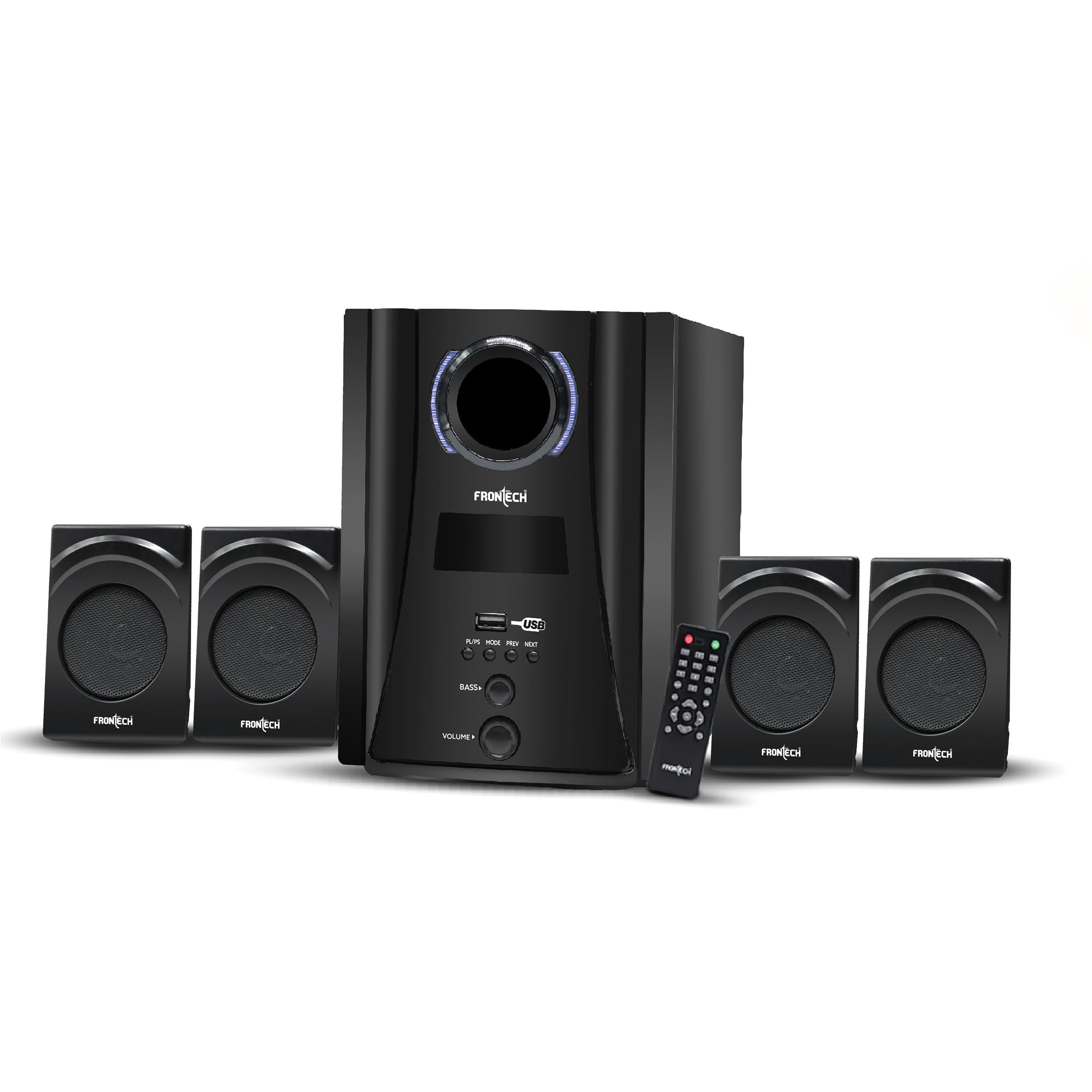 FRONTECH 4.1 Channel Speaker System | Bluetooth 5.0-60W Output, USB|BT|FM Support|LED Display, (3919 - Black) (B0CX8SKQN7) Amazon Price History, Amazon Price Tracker