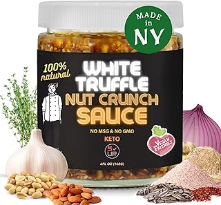 SAUCE UP Trio-Nut Crunch Sauce with White Truffle | Crunchy Roasted Almonds, Peanuts & Sunflower Seeds | Nutty, Bold & Umami-Rich Truffle Flavor | Vegan, Keto, Non-GMO, Gluten-Free, No MSG | 1 Pack