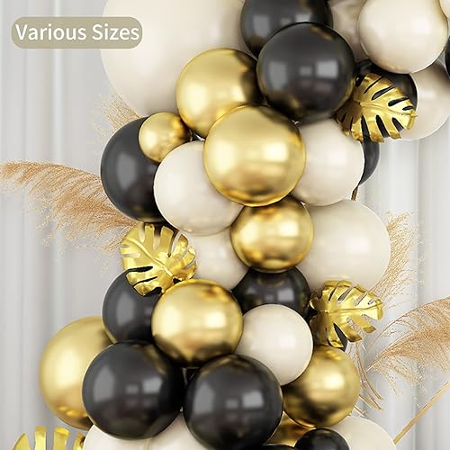 Miniatura 4 de GREMAG Kit de arco de globos rosa y negro 129 guirnaldas de globos color rosa rótula negra 5 10 12 18 pulgadas con globos de aluminio en forma de