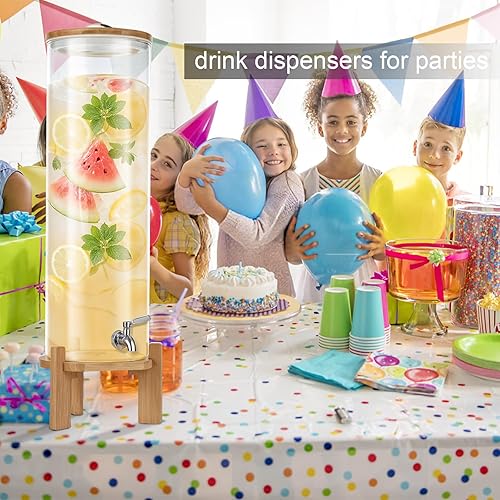 Miniatura 5 de Dispensador de bebidas, dispensador de bebidas de vidrio de 4.1 galones con soporte, dispensador de bebidas con espita, dispensadores de bebidas