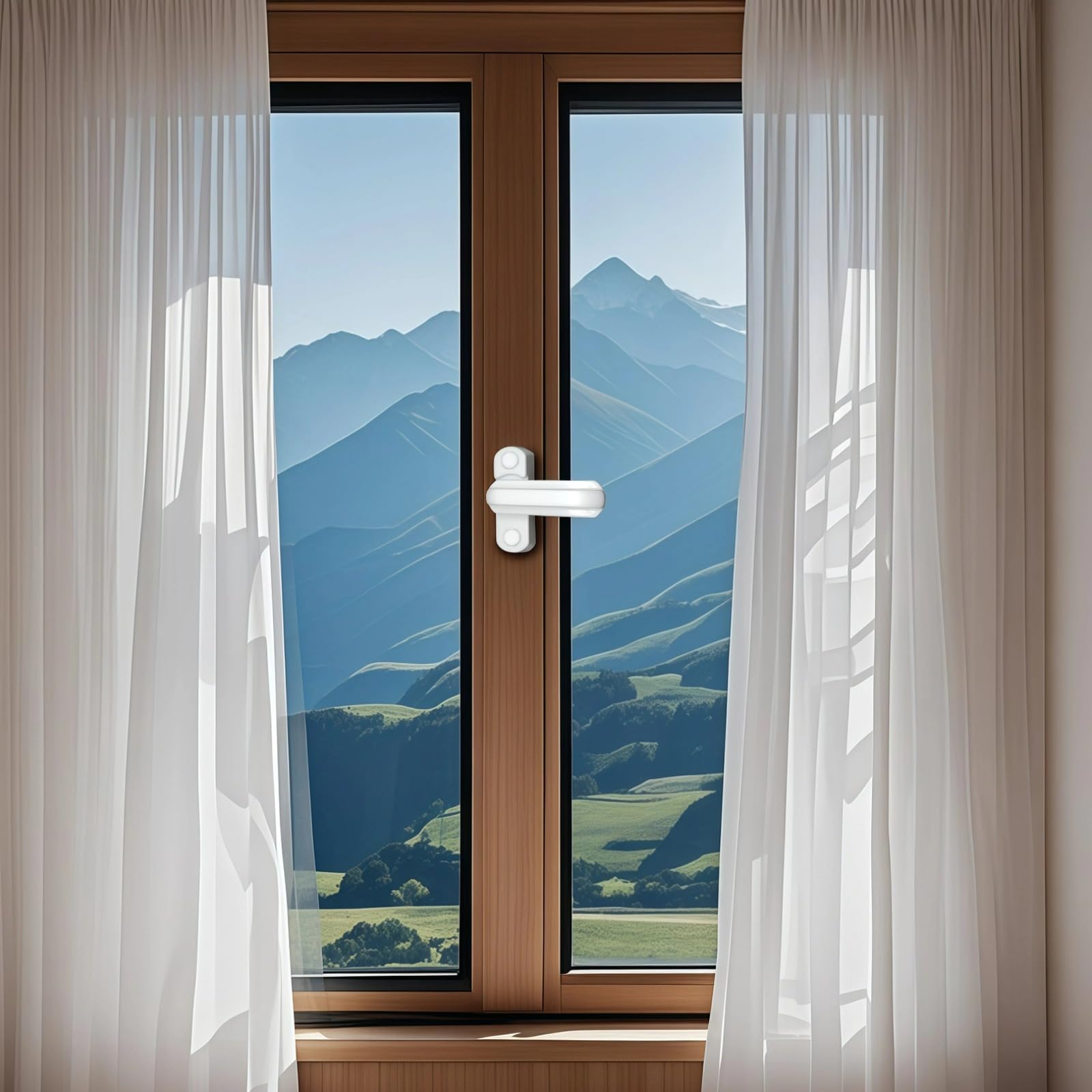 Lot de 10 verrous de fenêtre en PVC en forme de T, alliage d’aluminium blanc pour fenêtres UPVC, avec clés et vis, protection contre l’accès non autorisé pour fenêtres et portes de la maison