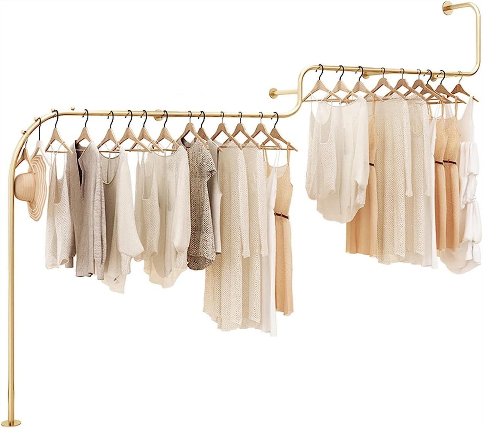 Fer cintre commercial ELzEy porte-vêtements fixé au mur de 350cm pour boutique