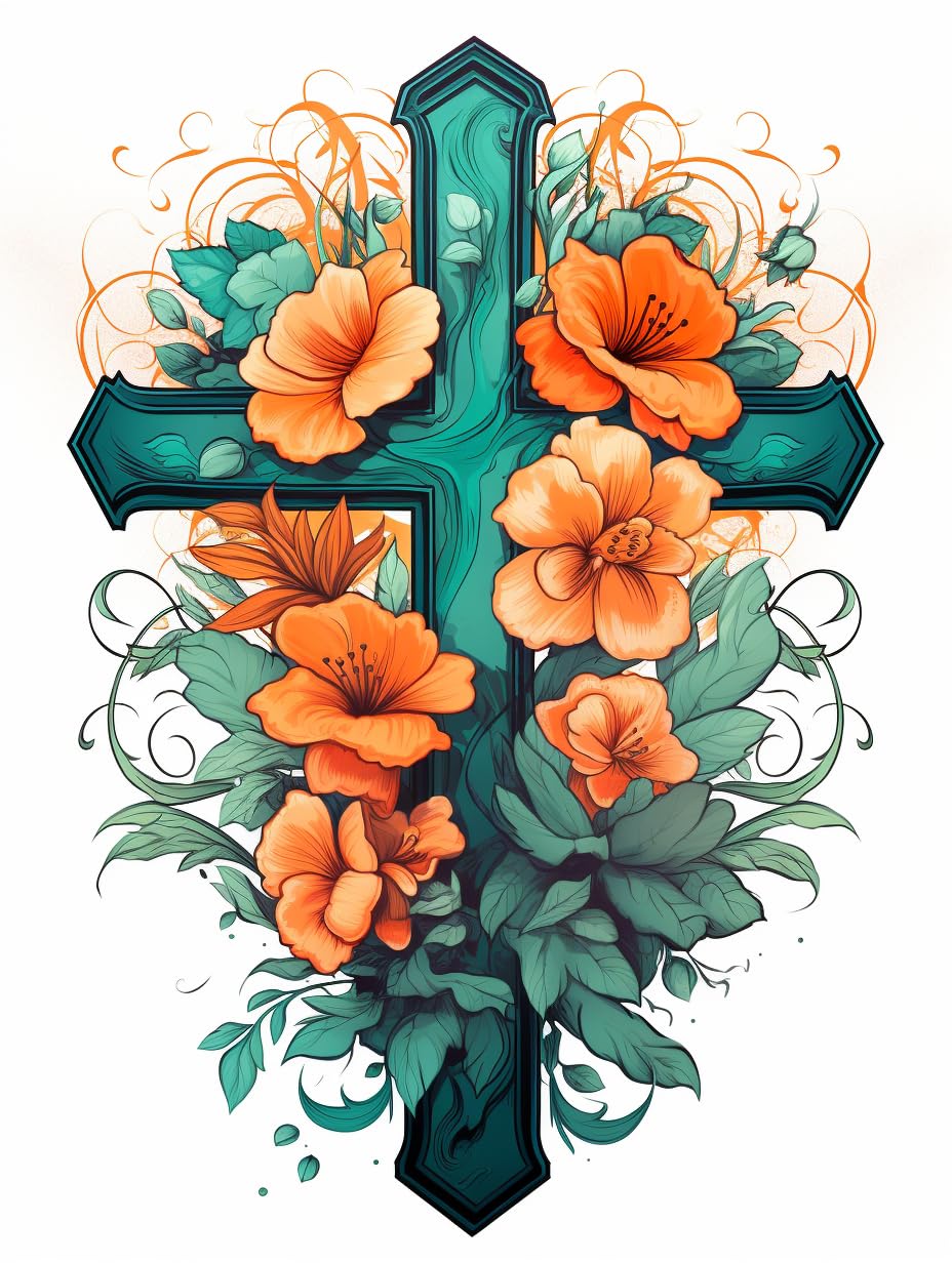 MAVINNE 5D Diamond Painting Cross Kits for Adults, DIY Diamond Art Kits with Full Drill Rhinestone Crystal, Cross Stitch Embroidery Kit, Home Wall Decor, Gift - 30x40 cm B405