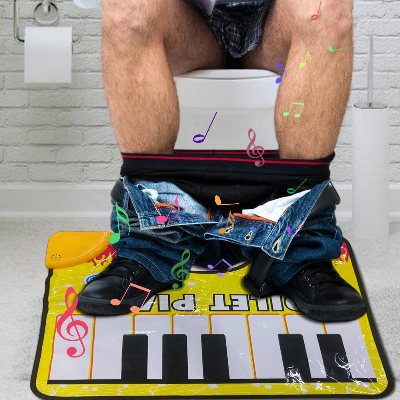 Kcldeci - Zerbino da bagno con note musicali a forma di cuore, per