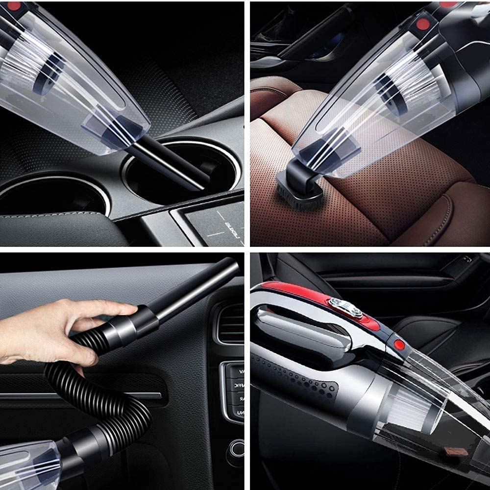 Cleadera de vacío de Mano Presión Absorbente 5000PA Vacío de automóviles inalámbrico Mini portátil portátil de vacío Cocina USB Carga RÁPIDO para Coche (Color : White)