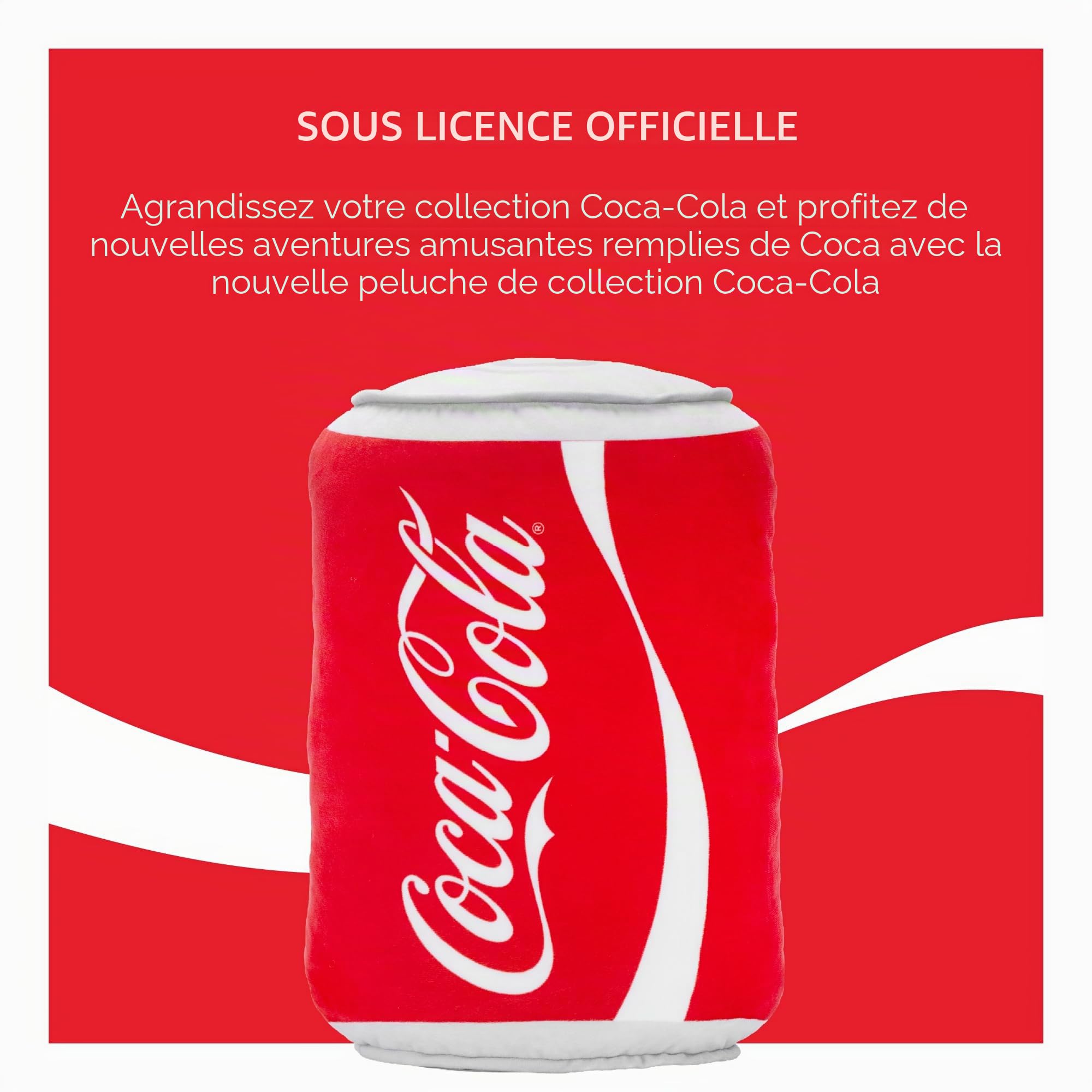 Oreiller en Peluche Coca-Cola Officiel - Oreiller Doux en Forme de canette de Coca-cola, Polyester Rouge (40 x 24 cm)