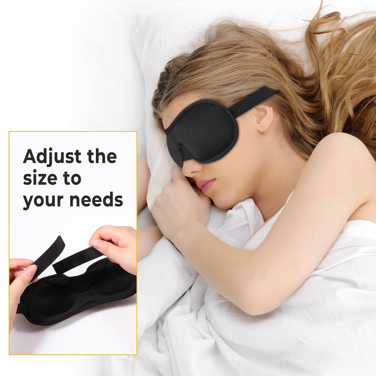 Gritin Mascherina per Dormire 3D, Upgrated Mascherina Maschera