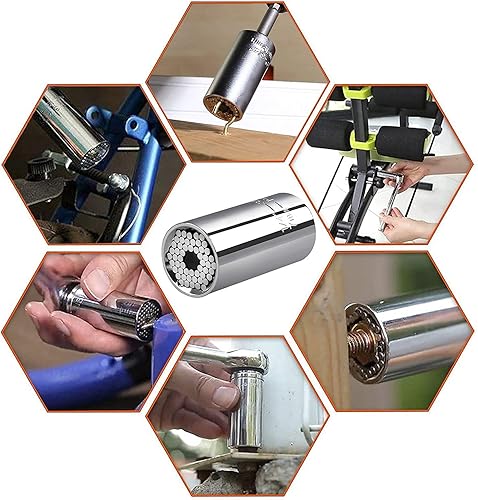 Miniatura 8 de Cubo universal, 0.3 - 0.7pulgadas, para llave de cubo de carraca, multifuncional, inalámbrico, potencia de extensión de ángulo recto de 105 grados,