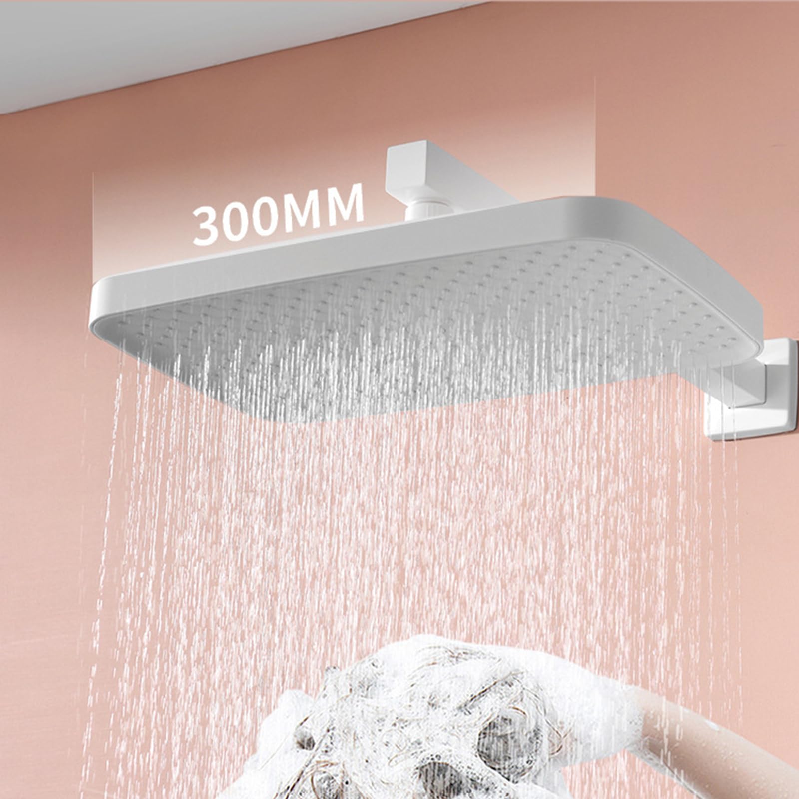 XJTNLB Miscelatore Doccia Monocomando Incasso con Tasti, Colonna Doccia con Display e Soffione Rettangolare,Cromato