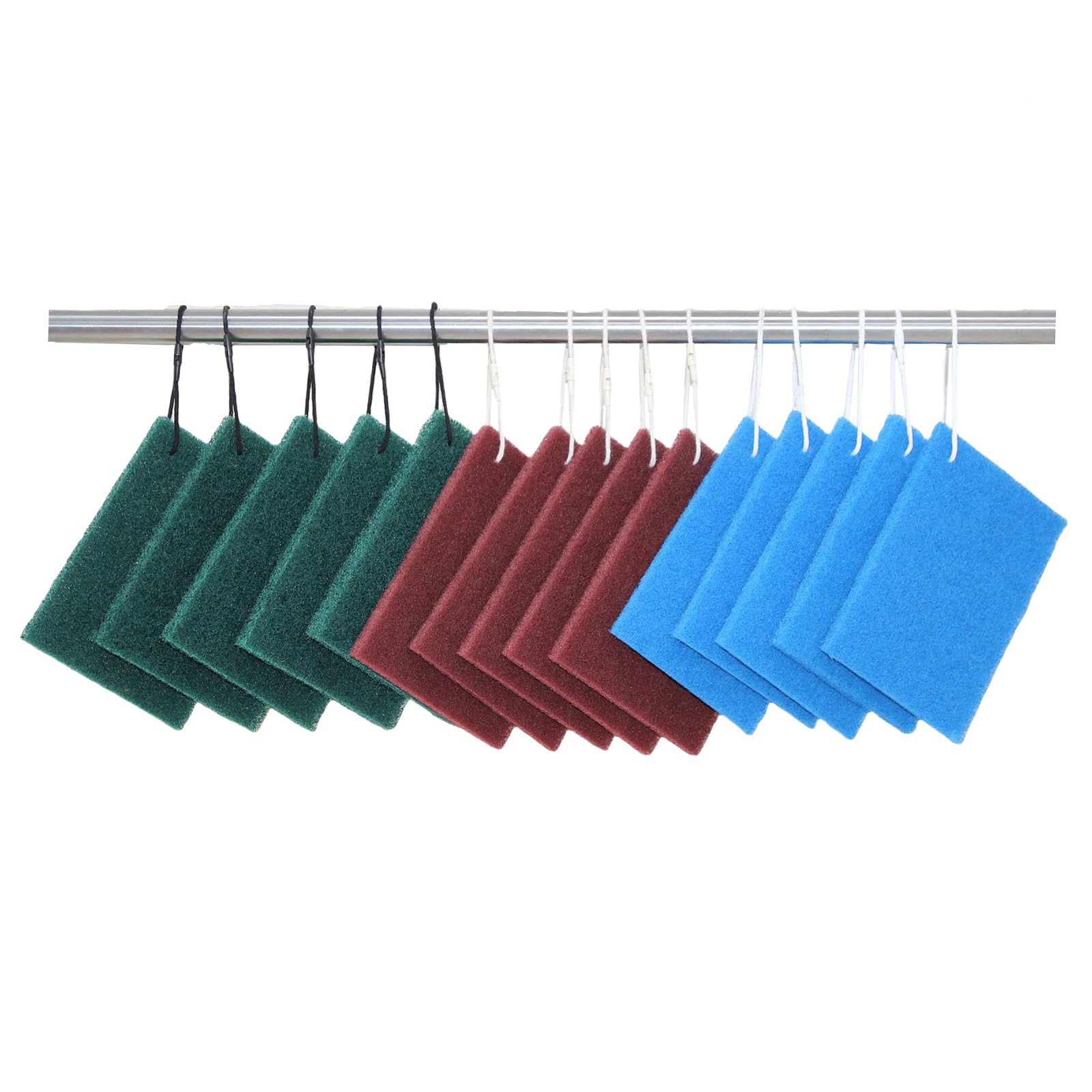 Scrub Pads Light - Blue, Medium - red, Heavy - Green scrubbing Pads 3 Types of scouring Pads, Duty scouring pad for Kitchen with 5 Pieces Each, totaling 15 Pieces
