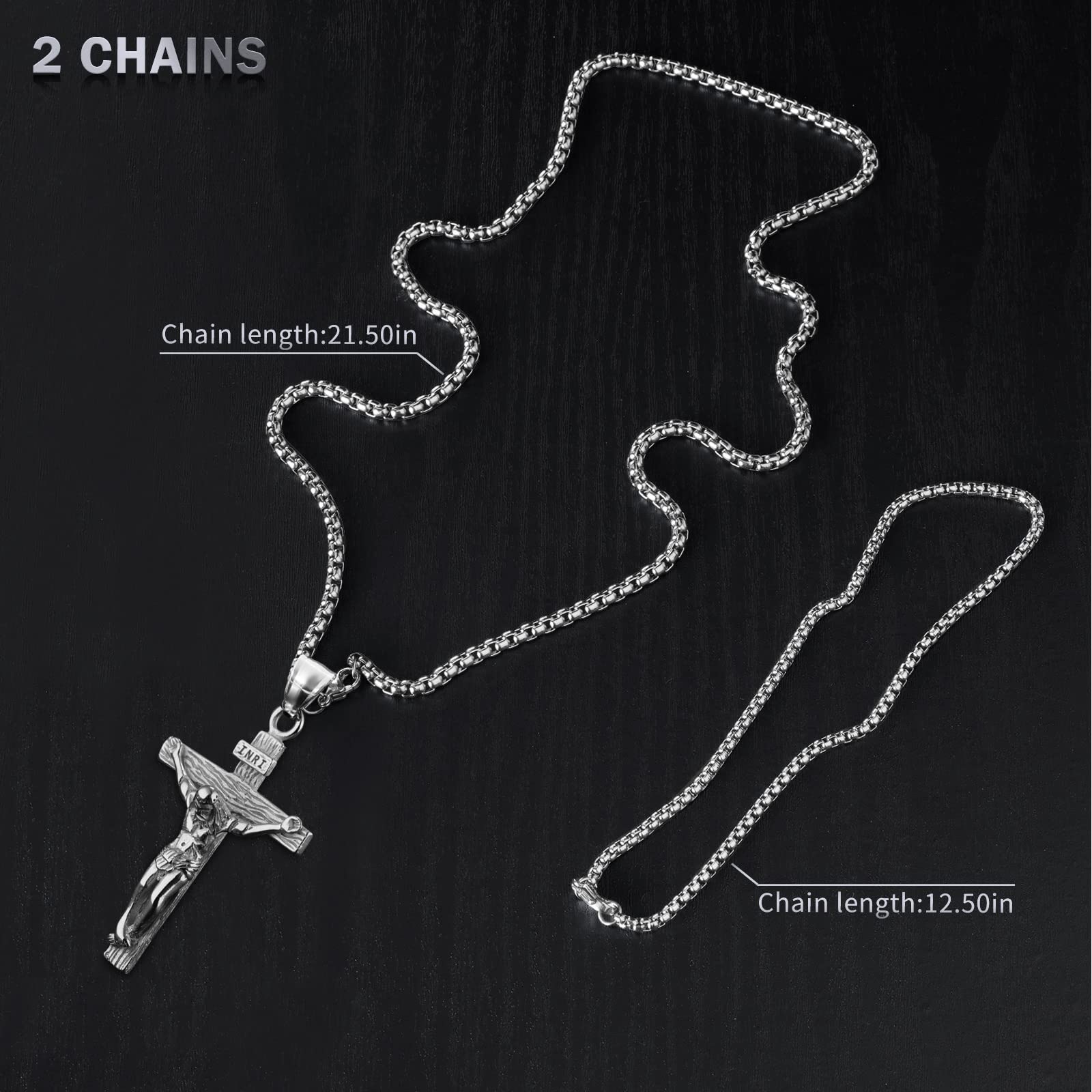 Cross Pendant for Car Rearview Mirror Charm Hanging Accessories Ornament Jesus Cross Necklace Jewelry Women Men Auto Interior — view 4