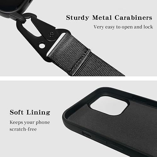 Miniatura 4 de Funda compatible con iPhone 15 Pro Max con cordón, funda cruzada para iPhone con correa ajustable a prueba de golpes, protección contra caídas,