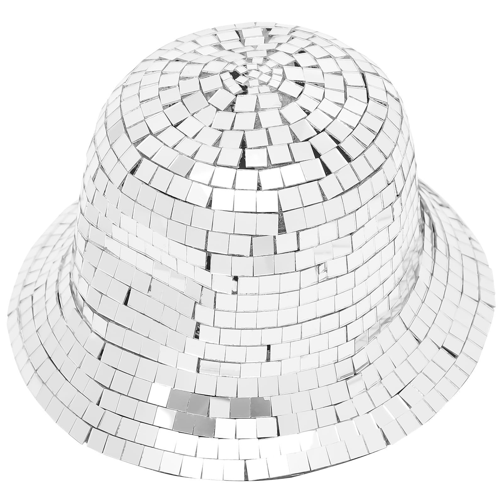 Cappello 1 da Argento a Discoteca Specchiato Secchiello Pz | Role Play e Compleanno, Tessuto e Plastica, Stile Fashion per Uomini e Donne, Vacanze Estive