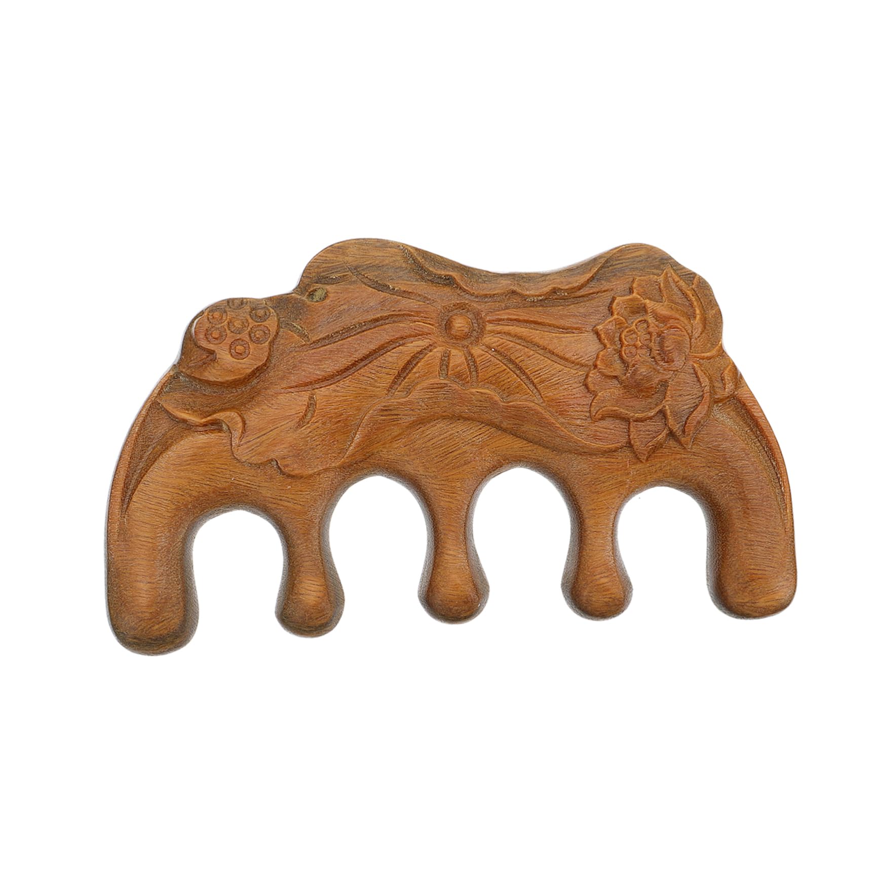 Beavorty Exquisite Green Carved Massage Comb Smooth Wide Tooth Hair Comb for Scalp Care