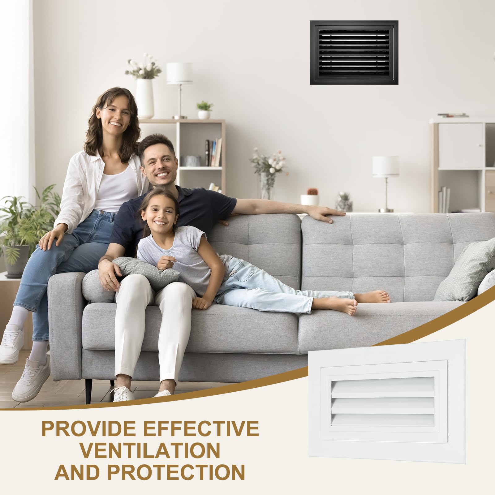 PATIKIL Rejilla De Ventilación De Aguilón De Aluminio De 6" X 12" Blanco | 1 Pieza, Rejilla De Retorno Con Puerta Extraíble Y Filtro De Malla