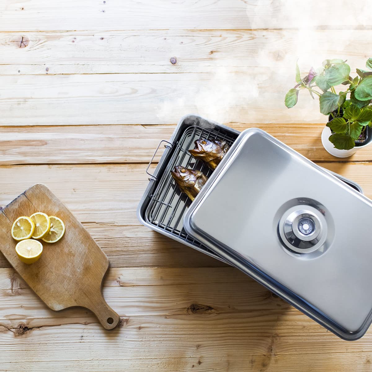 Wędzarka stołowa na zewnątrz z termometrem – wędzarka na stół balkonowy, grill, grill