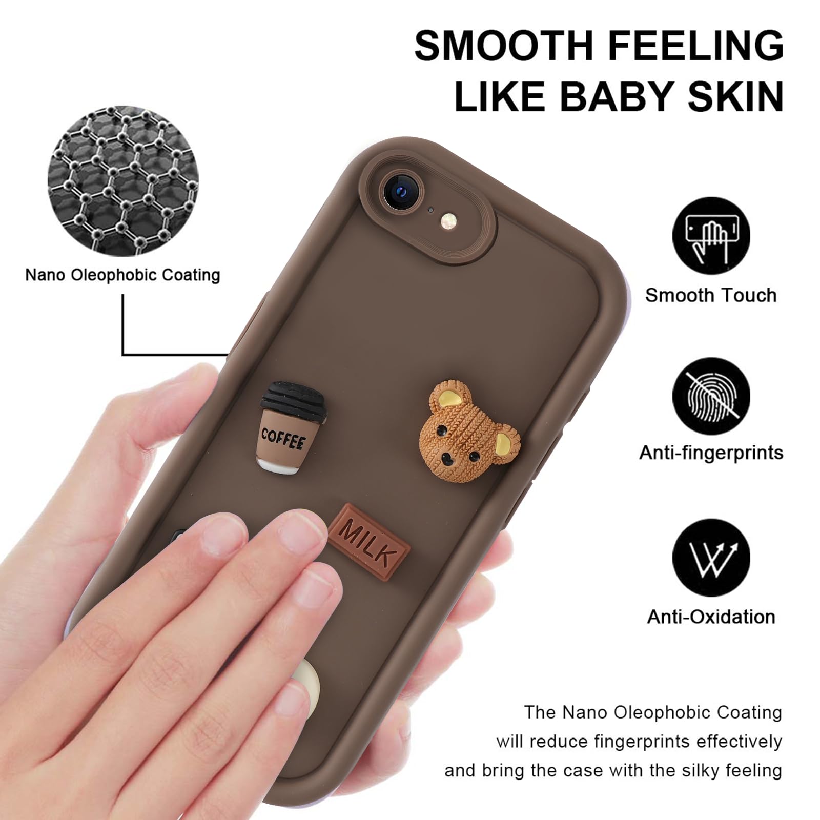 Pnakqil Cover per iPhone 8/iPhone SE 2020/iPhone 7/SE 2022 Silicone