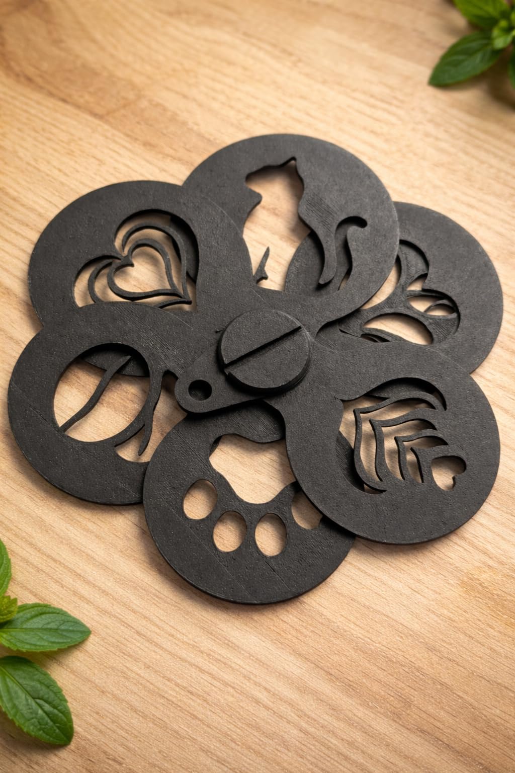 Latte Art Coffee Stencil Set(15 Stencil) – Reusable Barista Decorating Tools for Cappuccino, Latte & Hot Chocolate, Eco-Friendly PLA Plant-Based Recyclable Plastic Coffee Stencils-image-13