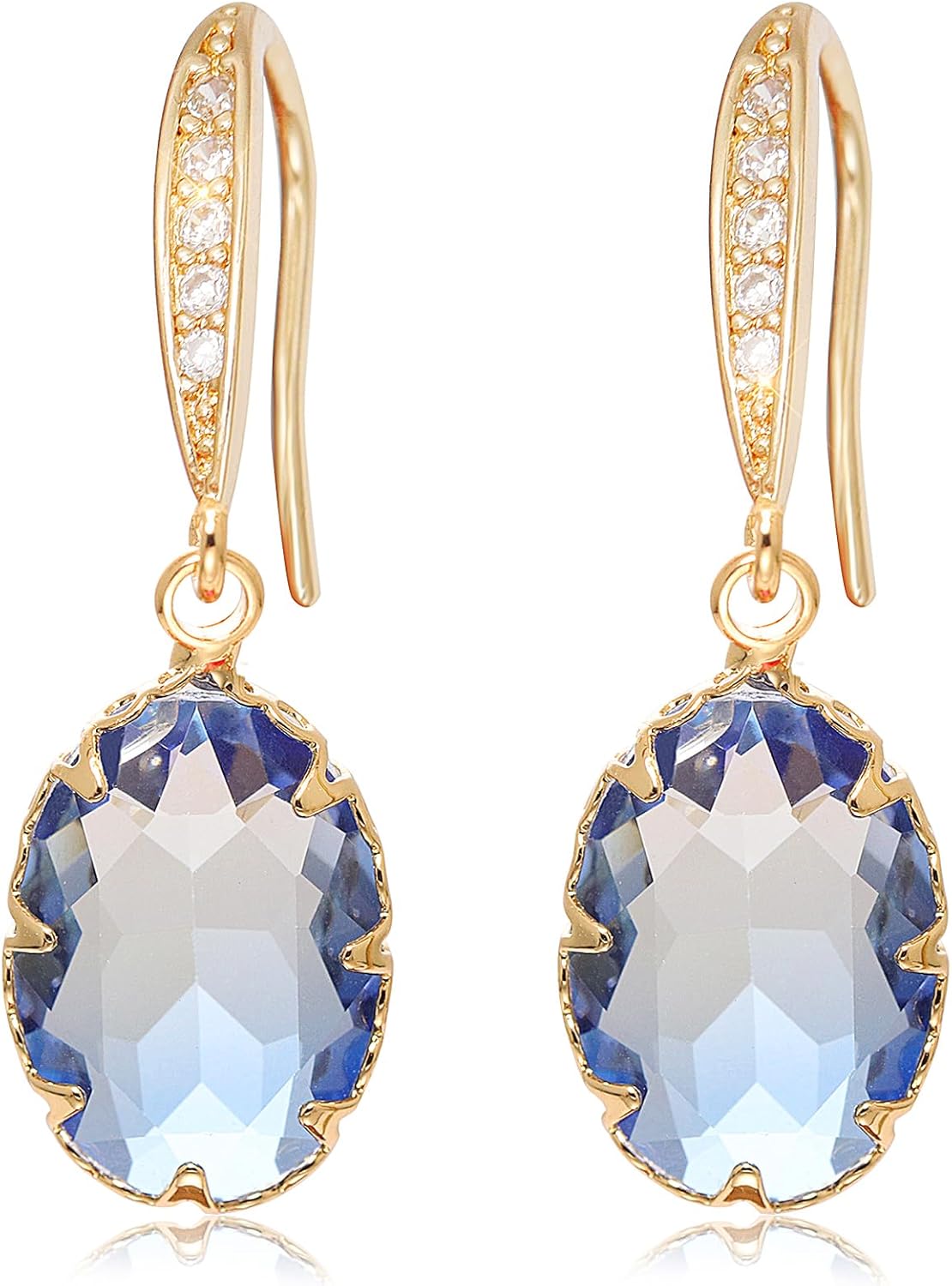 Rhinestone Earrings for Women Crystal Teardrop Earrings Cubic Zirconia Dangle Drop Earring with Gold Hook