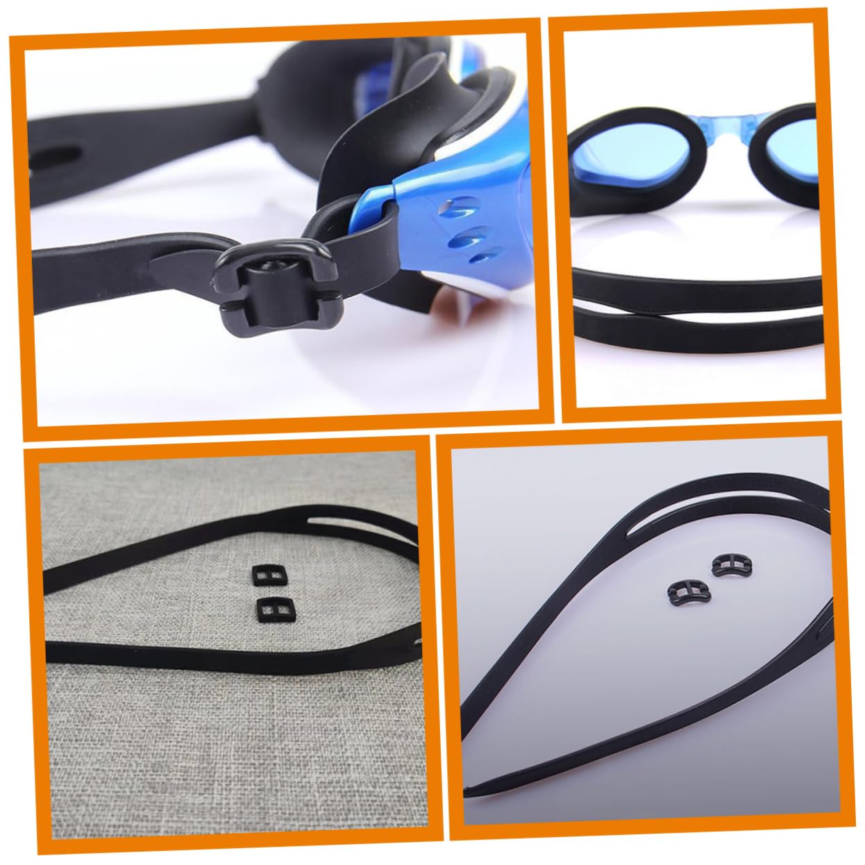 Hemobllo 2 Ensembles De Lunettes De Natation Boucle Sangles Pour Les Yeux Adultes Enfants Sangles En Silicone Accessoires Sangles En Silicone Sangle De Lunettes Résistante À