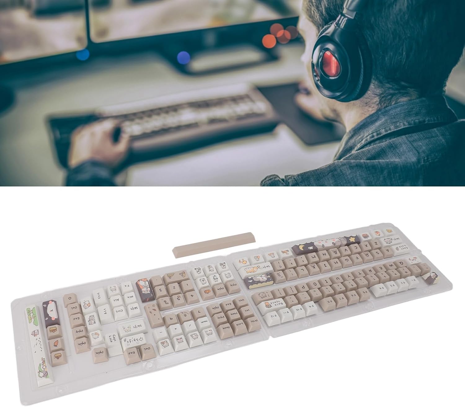 141 Key Keyboard Keycaps, Dye Sublimation PBT Keycap Set, DIY Custom Keycaps, Ergonomic Design, for 61 64 68 72 82 84 87 104 108 Keys Mechanical Keyboard