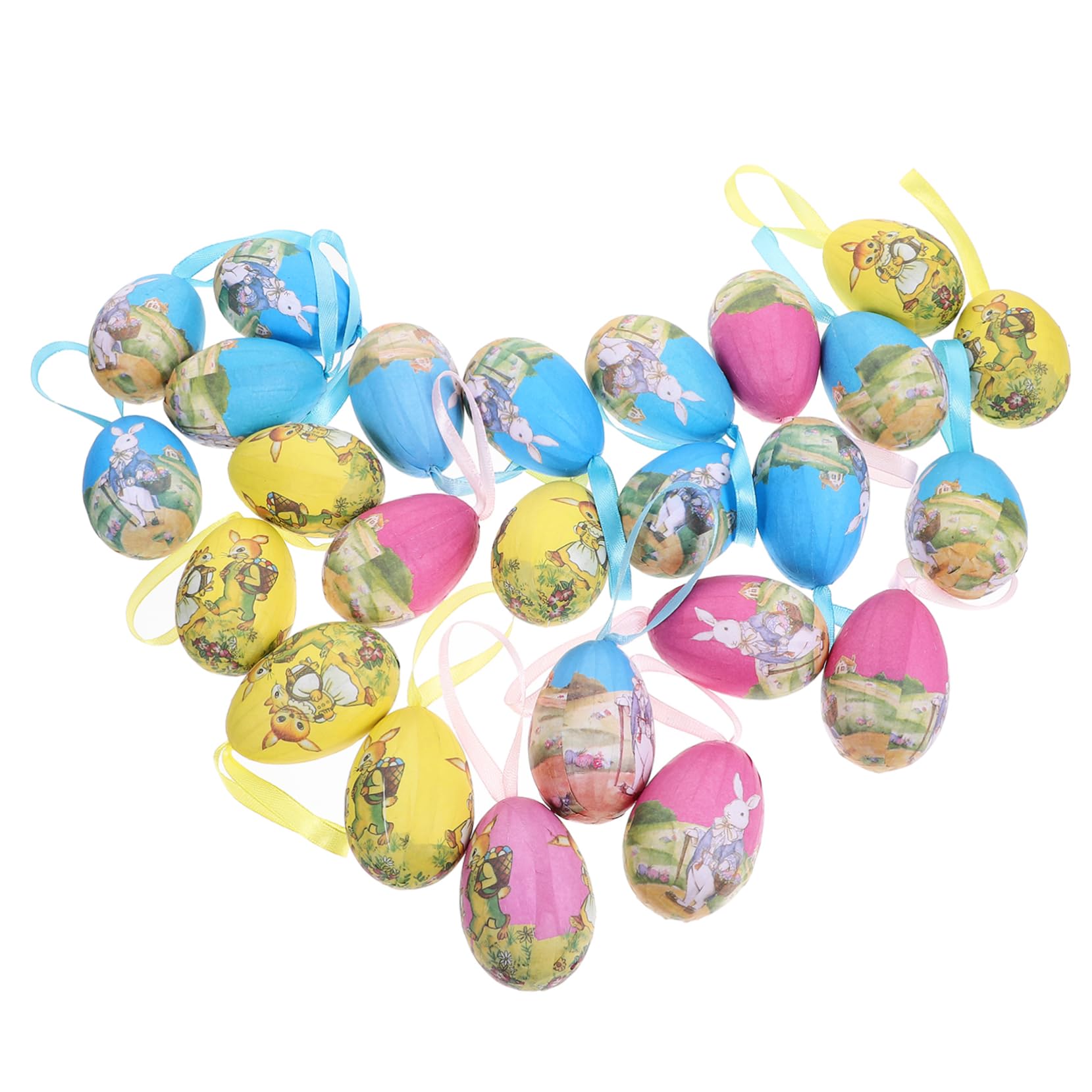 MAGICLULU 5 Sätze Hängende Osterverzierung Füllstoffe Doppelt Weihnachtliche Tischdeko Weidenkörbe Ostereier Easter Egg Decoration Ornament Dekorative Osterdeko Schaum 25 Stück * 5