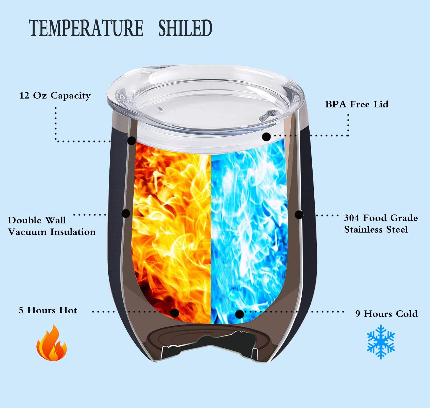 Crazy Clearance I Like His Beard, I Like Her Wine Tumbler Set of 2, 12 Oz Insulated Stainless Steel Tumbler, Funny Engagement Wedding Gift for Couples Husband Wife Boyfriend Girlfriend Bride Groom