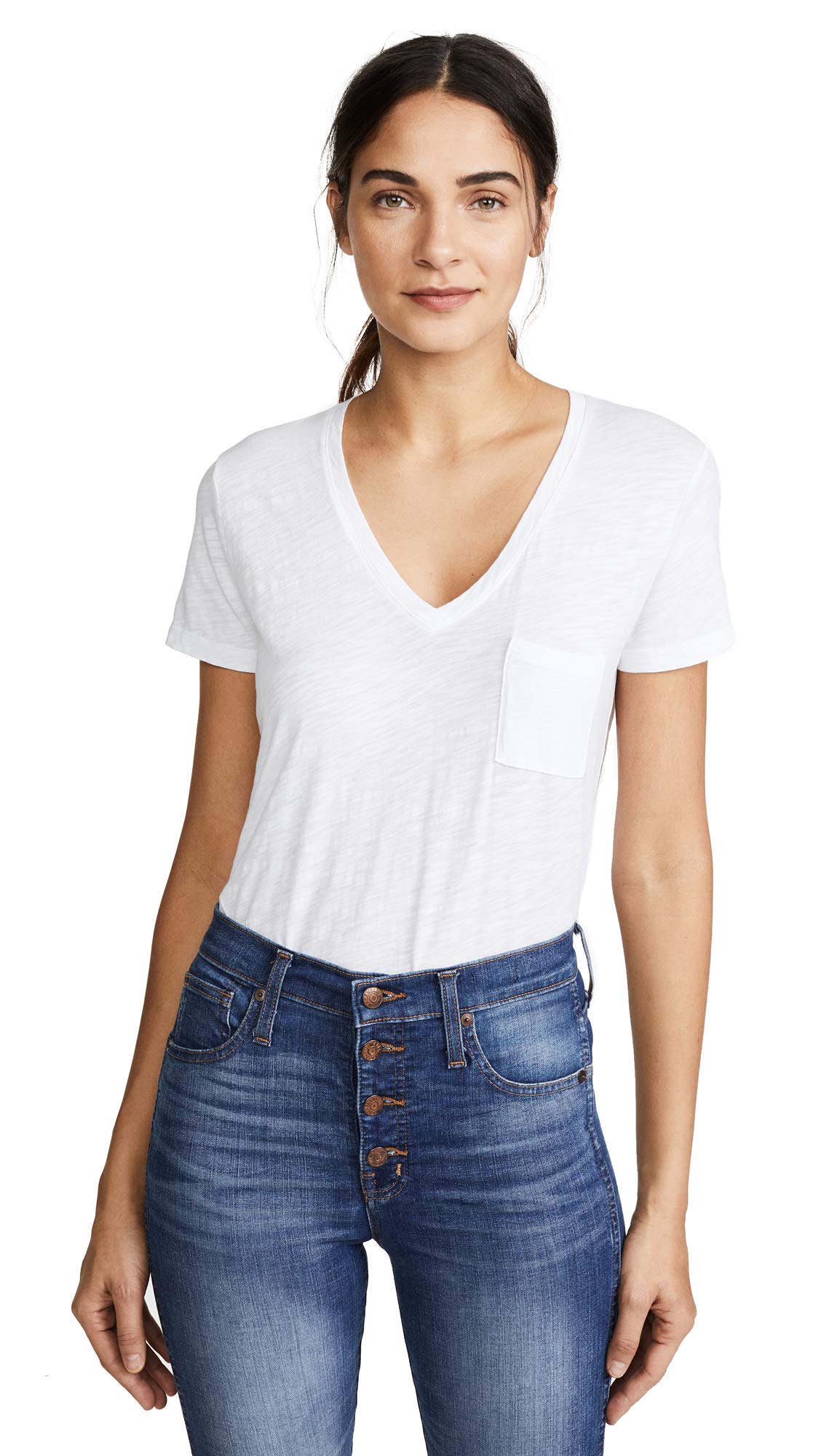 Madewell Whisper Cotton V-Neck Pocket Tee