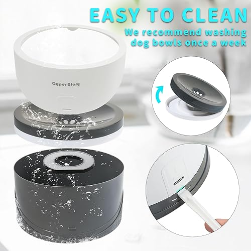 Miniatura 5 de CyperGlory Cuenco de agua para perros, sin derrames, 55 onzas, cuenco de agua para mascotas para gatos y cachorros pequeños a razas medianas y