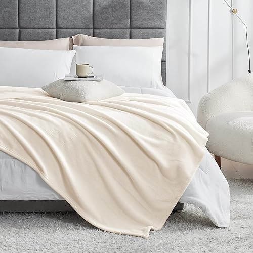 Vista 267 de Hansleep Manta de vellón tamaño individual, color verde azulado, suave y acogedora manta de franela mullida para cama, sofá, viajes, campamento