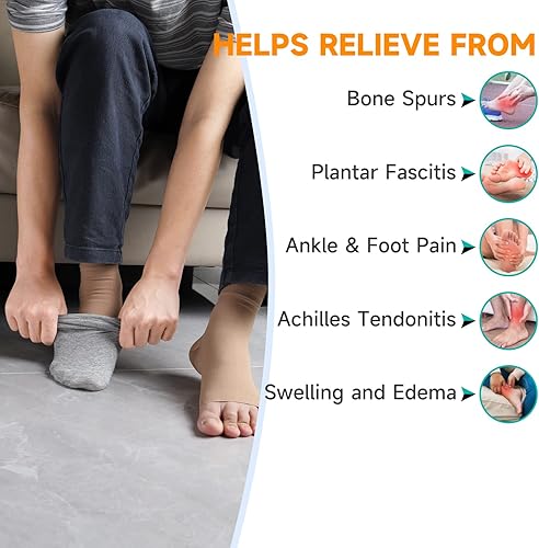 Miniatura 3 de Tofly calcetines de fascitis plantar, (1 par) calcetín de compresión para el cuidado del pie para hombres y mujeres, ayuda al arco, manga de