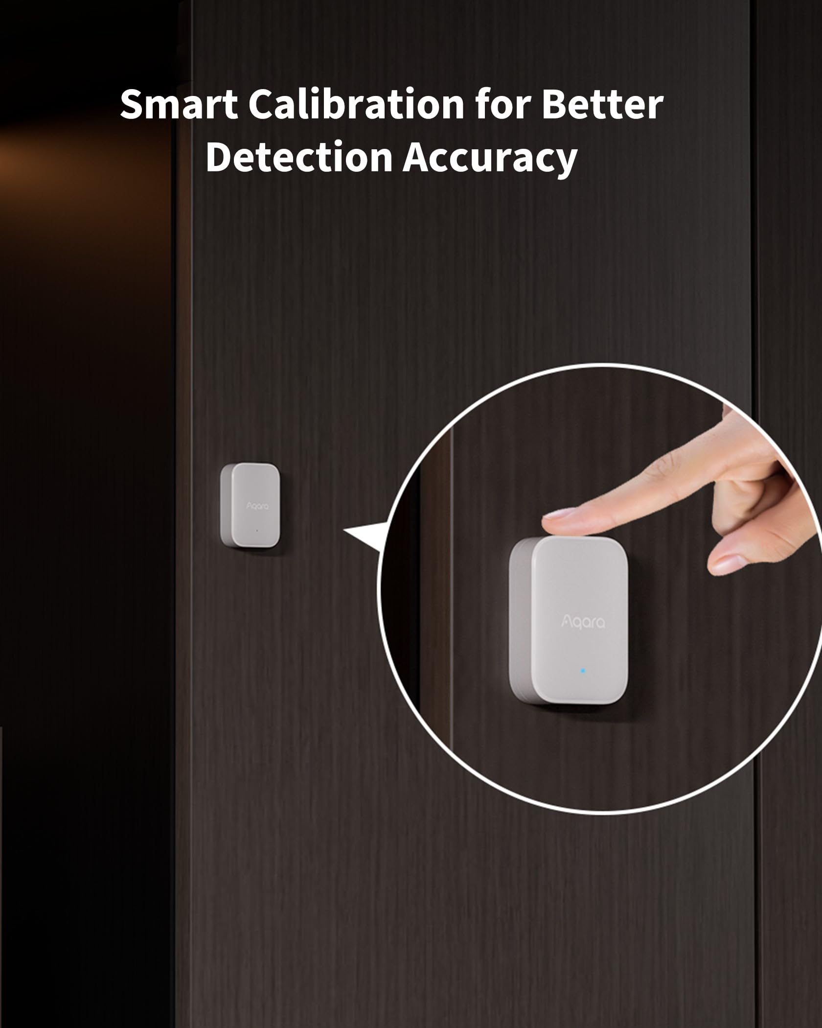 Aqara P100, Czujnik otwarcia i wibracji (Thread/Zigbee).Szary | 10 poziomów czułości, monitoring okien/drzwi. Wspiera Apple Home, Home Assistant, Alexa i Google Home